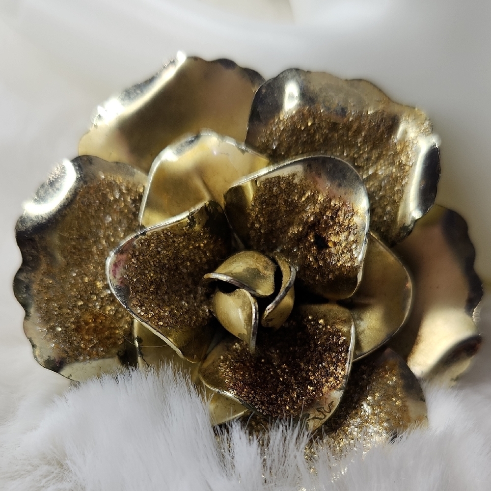 Vintage Coro Gold Flower Brooch